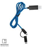 3-in-1 Braided Charging Cable Blue