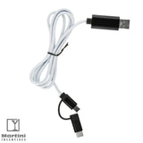 3-in-1 Braided Charging Cable White