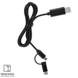 3-in-1 Braided Charging Cable Black