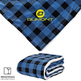 Brookline Micro Mink Sherpa Blanket Black & Blue