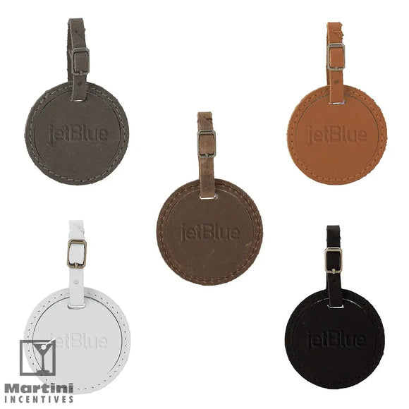 Culver Round Leather Luggage Tag