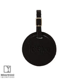 Culver Round Leather Luggage Tag Black