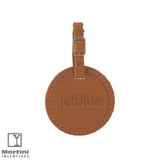 Culver Round Leather Luggage Tag Light Brown
