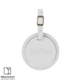 Culver Round Leather Luggage Tag White