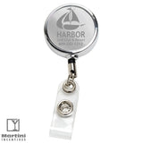 DUBLIN CHROME LZ 30" Cord Chrome Solid Metal Retractable Badge Reel and Badge Holder with Laser Imprint Only - RBRM2L