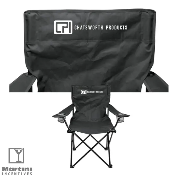 600D Poly Steel Folding Chair - Black