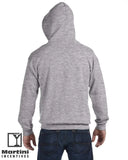 Gildan Zippered Hoodie Grey Back