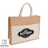 Jute Shopper Tote with Recycled Cotton Pocket - 7900-88