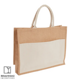 Jute Shopper Tote with Recycled Cotton Pocket - 7900-88