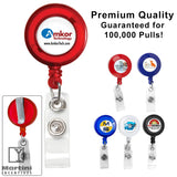 LORAIN VL 30" Cord Round Retractable Badge Reel and Badge Holder with Metal Slip Clip Attachment - RBR