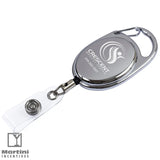 PATASKALA 30" Cord Shiny Chrome Finish Solid Metal Retractable Badge Reel and Badge Holder with Laser Imprint - RBRCAM