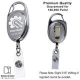 PATASKALA 30" Cord Shiny Chrome Finish Solid Metal Retractable Badge Reel and Badge Holder with Laser Imprint - RBRCAM