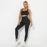 Wholesale Knitting High Waist Yoga Wear Bra Set Sports Gym Activewear Women Workout Seamless Scrunch Butt Lift Gym Fitness Sets